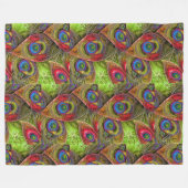 Paisley-Federn2 Fleece-Decke Fleecedecke (Vorderseite (Horizontal))