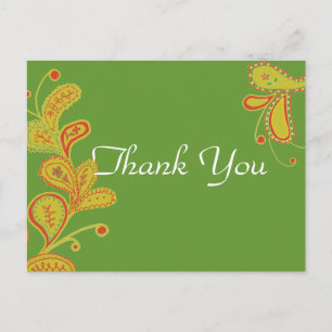 Paisley Fern Green Vielen Dank Postkarte
