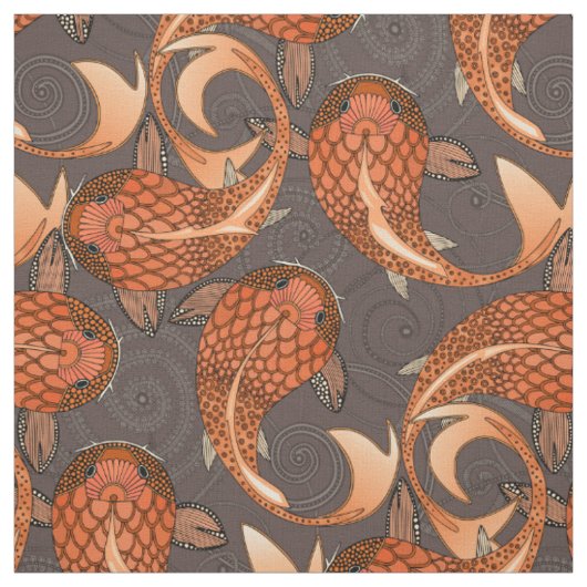 Paisley Fisch Schokoladen Martini Stoff (Muster)