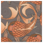Paisley Fisch Schokoladen Martini Stoff (Nahaufnahme)