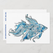 Paisley-Fließenfische Einladung (Vorne/Hinten)