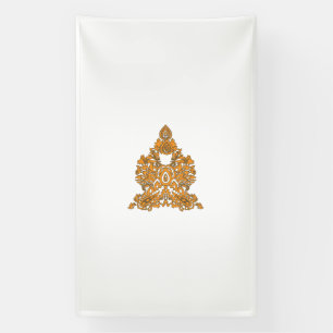 Paisley Floral Art ・ Orange Boho Decor Banner