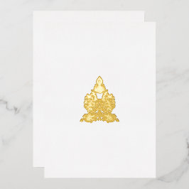 Paisley Floral Art ・ Orange Boho Decor Folien Feiertagskarte