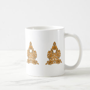 Paisley Floral Art ・ Orange Boho Decor Kaffeetasse