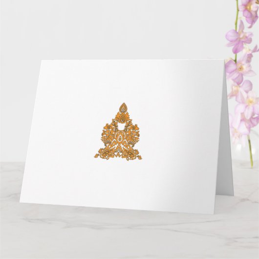 Paisley Floral Art ・ Orange Boho Decor Karte (Orchidee)