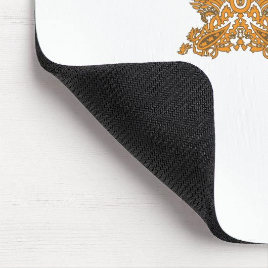 Paisley Floral Art ・ Orange Boho Decor Mousepad (Ecke)
