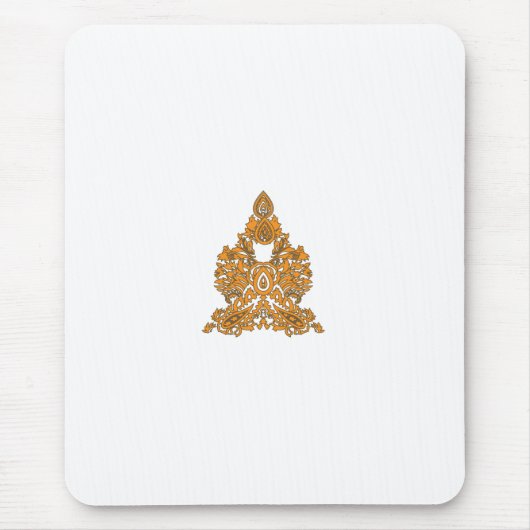 Paisley Floral Art ・ Orange Boho Decor Mousepad (Vorne)