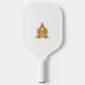 Paisley Floral Art ・ Orange Boho Decor Pickleball Schläger (Rückseite)