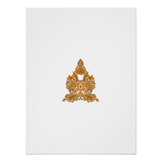 Paisley Floral Art ・ Orange Boho Decor Poster (Vorderseite)