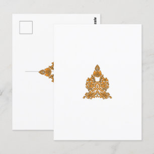 Paisley Floral Art ・ Orange Boho Decor Postkarte