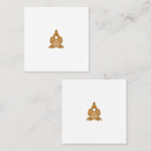 Paisley Floral Art ・ Orange Boho Decor Quadratische Visitenkarte