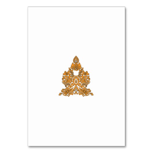 Paisley Floral Art ・ Orange Boho Decor Tischnummer (Rückseite)