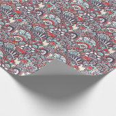 Paisley Floral Doodle Muster Geschenkpapier (Ecke)