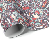 Paisley Floral Doodle Muster Geschenkpapier (Rolleneckpunkt)