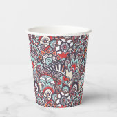 Paisley Floral Doodle Muster Pappbecher (Rückseite)