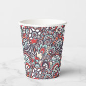 Paisley Floral Doodle Muster Pappbecher (Vorderseite)