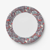 Paisley Floral Doodle Muster Pappteller (Vorderseite)