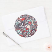 Paisley Floral Doodle Muster Runder Aufkleber (Umschlag)