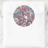 Paisley Floral Doodle Muster Runder Aufkleber (Tasche)