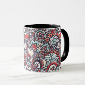 Paisley Floral Doodle Muster Tasse (VorderseiteRechts)