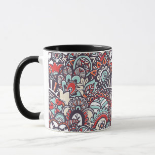 Paisley Floral Doodle Muster Tasse