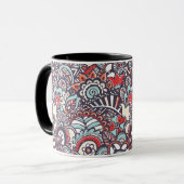 Paisley Floral Doodle Muster Tasse (Vorderseite Links)