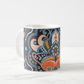 Paisley Floral: Dunkles indisches Muster Kaffeetasse (Vorderseite Links)
