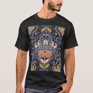 Paisley Floral: Dunkles indisches Muster T-Shirt