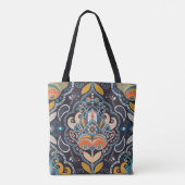 Paisley Floral: Dunkles indisches Muster Tasche (Rückseite)