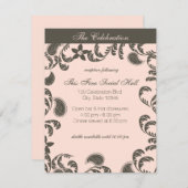 Paisley Floral Empfang Einladung (Vorne/Hinten)