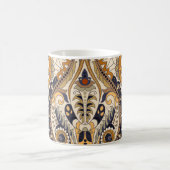 Paisley Floral: Farbenloses, nahtloses Design Kaffeetasse (Mittel)