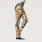 Paisley Floral: Farbenloses, nahtloses Design Leggings (Rechts)