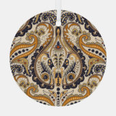 Paisley Floral: Farbenloses, nahtloses Design Ornament Aus Glas (Rückseite)