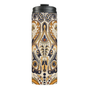Paisley Floral: Farbenloses, nahtloses Design Thermosbecher