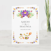 Paisley Floral Indian Wedding Programm (Vorderseite)