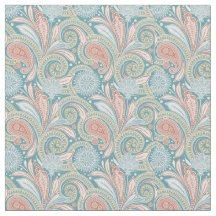 Paisley Floral Light Pink und Blue