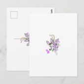 Paisley Floral Motif - Boho White Lila Orange Postkarte (Vorne/Hinten)