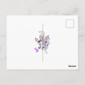 Paisley Floral Motif - Boho White Lila Orange Postkarte (Rückseite)