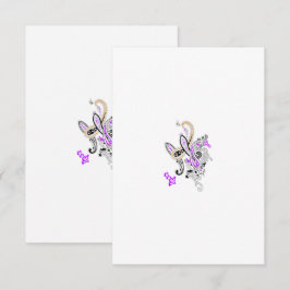 Paisley Floral Motif – Boho White Purple Orange  Dankeskarte