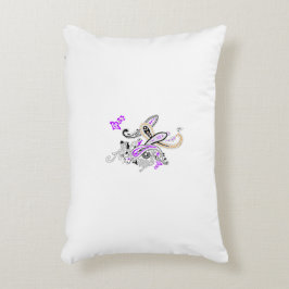 Paisley Floral Motif – Boho White Purple Orange Dekokissen