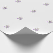 Paisley Floral Motif – Boho White Purple Orange Geschenkpapier (Ecke)