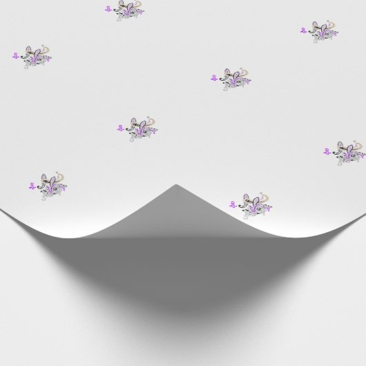 Paisley Floral Motif – Boho White Purple Orange Geschenkpapier (Ecke)