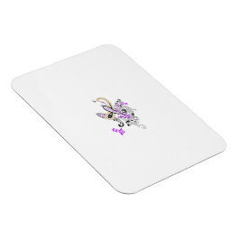 Paisley Floral Motif – Boho White Purple Orange  Magnet