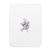 Paisley Floral Motif – Boho White Purple Orange Magnet (Vertikal)