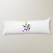 Paisley Floral Motif – Boho White Purple Orange Seitenschläferkissen (Rückseite)