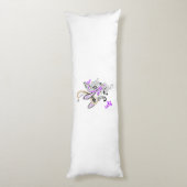 Paisley Floral Motif – Boho White Purple Orange  Seitenschläferkissen (Rückseite (Vertikal))