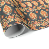 Paisley Floral: Oriental Ethnic Seamless Geschenkpapier (Rolleneckpunkt)