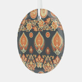 Paisley Floral: Oriental Ethnic Seamless Ornament Aus Glas (Vorderseite links)