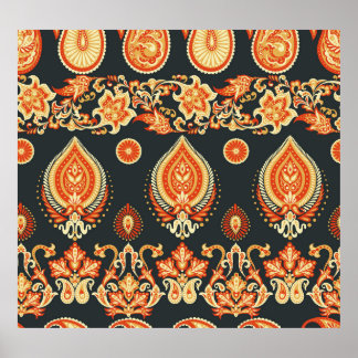 Paisley Floral: Oriental Ethnic Seamless Poster