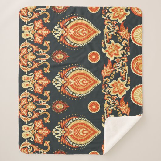 Paisley Floral: Oriental Ethnic Seamless Sherpadecke (Vorderseite)